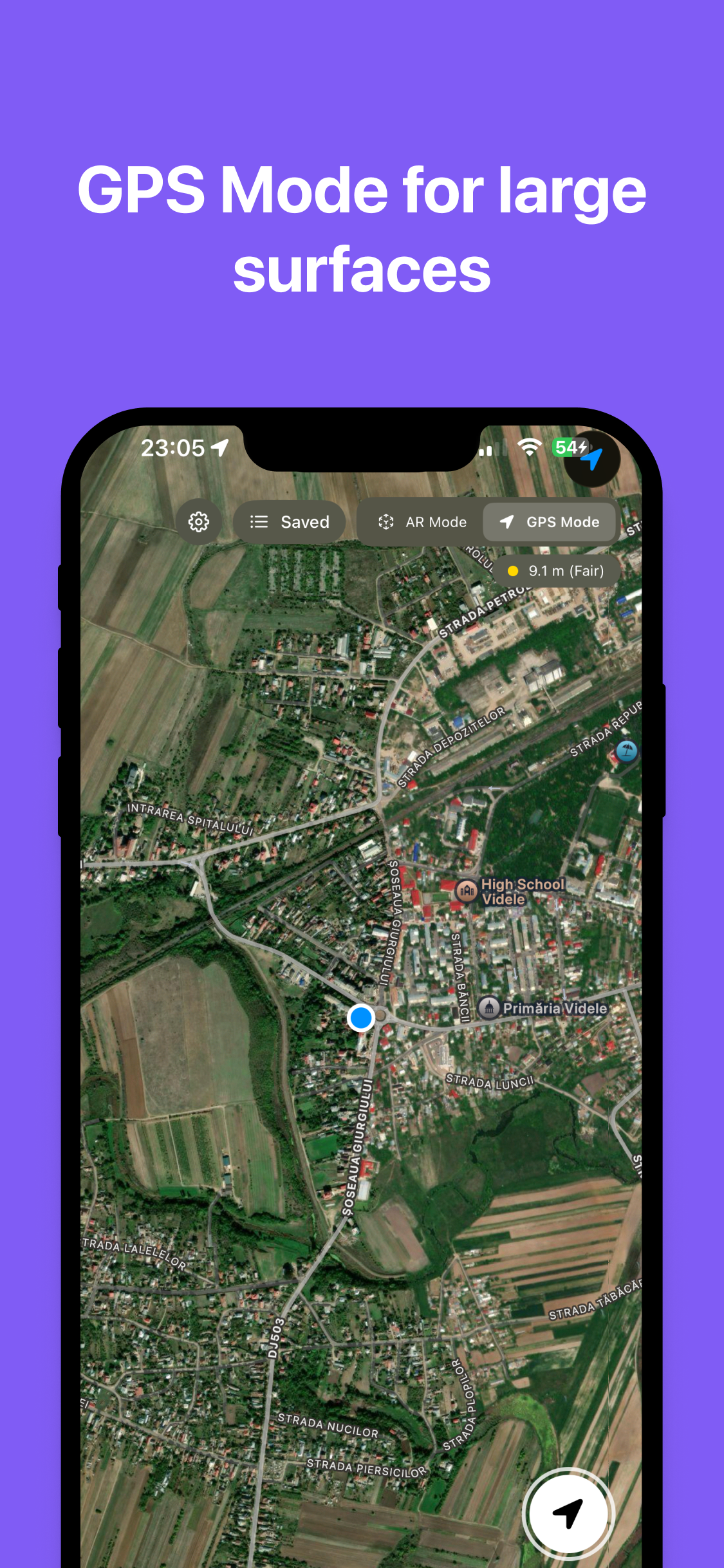 GPS satellite map view