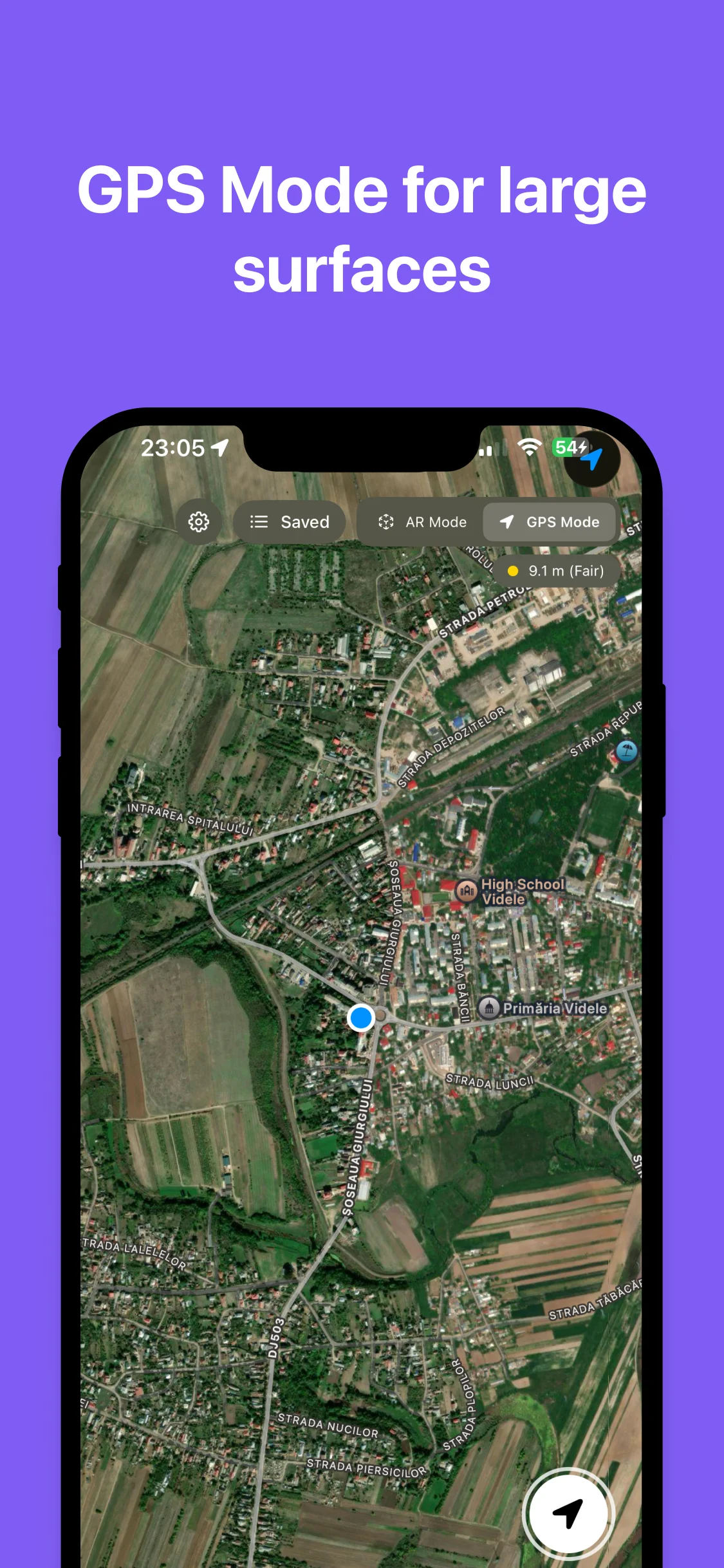 GPS satellite map view