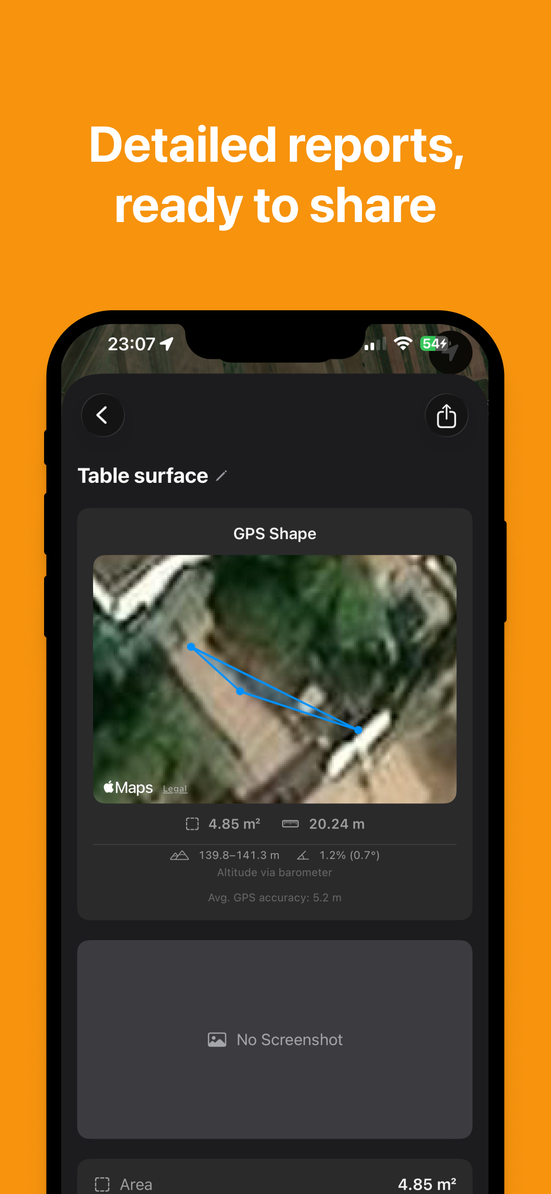 Detailed measurement report